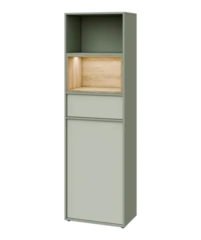 ERY V642 L kancelářská skříň, 1-dveřová/zásuvka/2 niky, 2000x600x400, levá, vodní